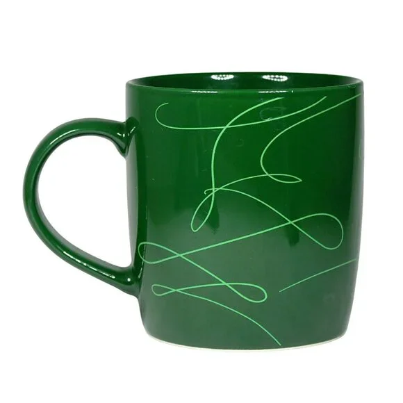 2020 Starbucks Holiday Mug – 12 oz Dark Green Swirl Ceramic Cup, Mermaid Logo - Picture 2 of 4